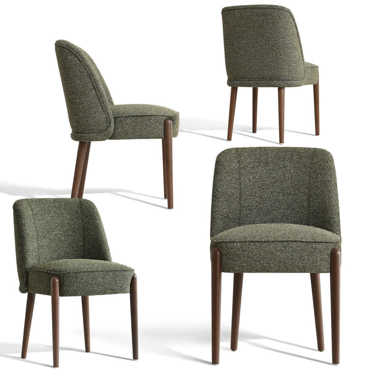 London Upholstered Solid Wood Full Back Dining Chair (Set of 4)