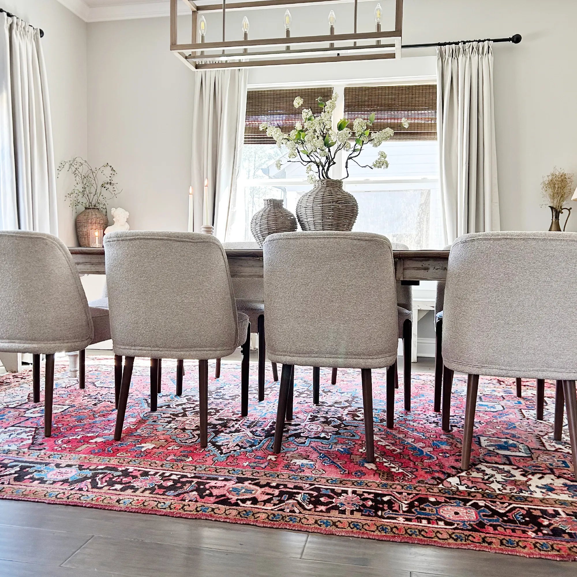 London Upholstered Solid Wood Full Back Dining Chair (Set of 2)