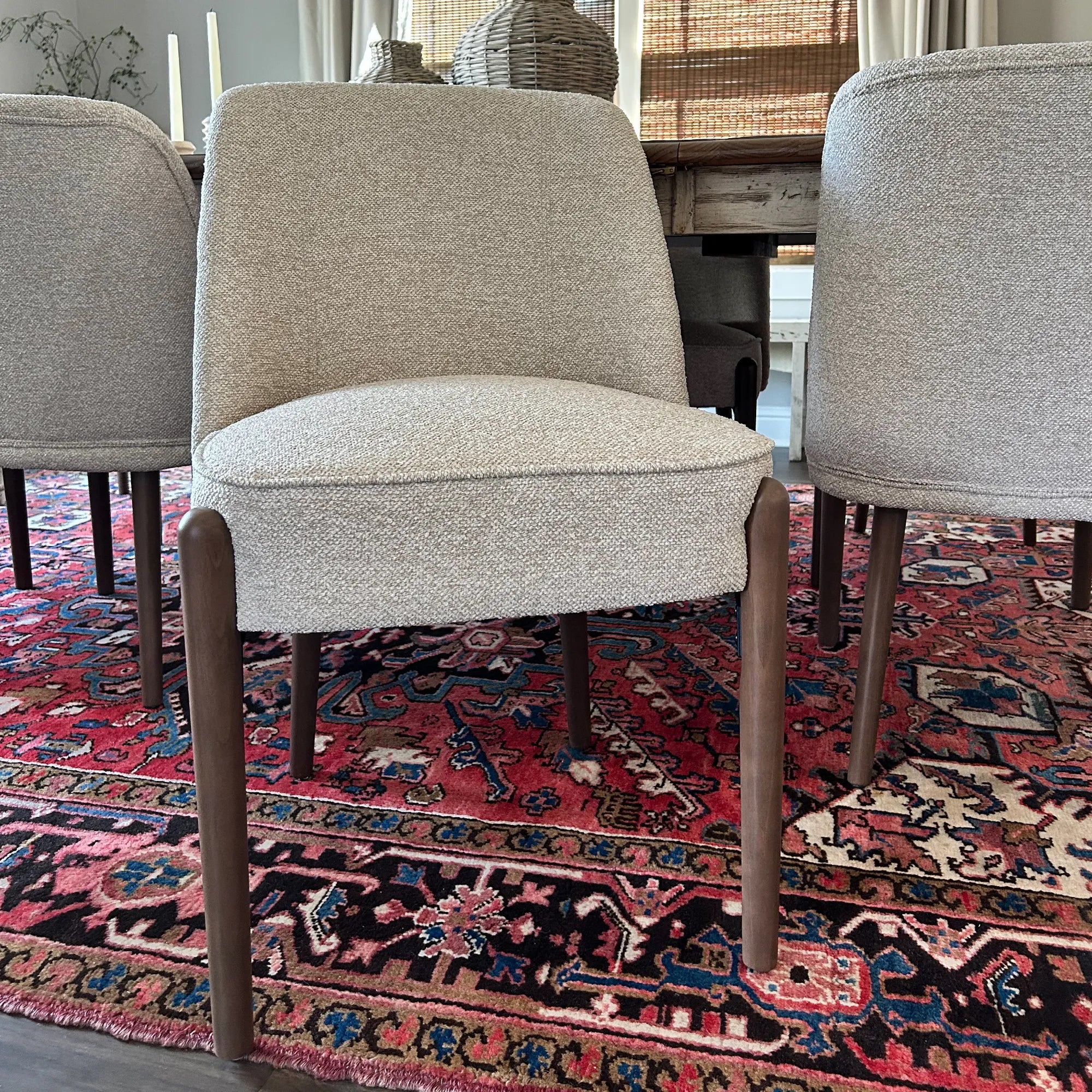 London Upholstered Solid Wood Full Back Dining Chair (Set of 2)