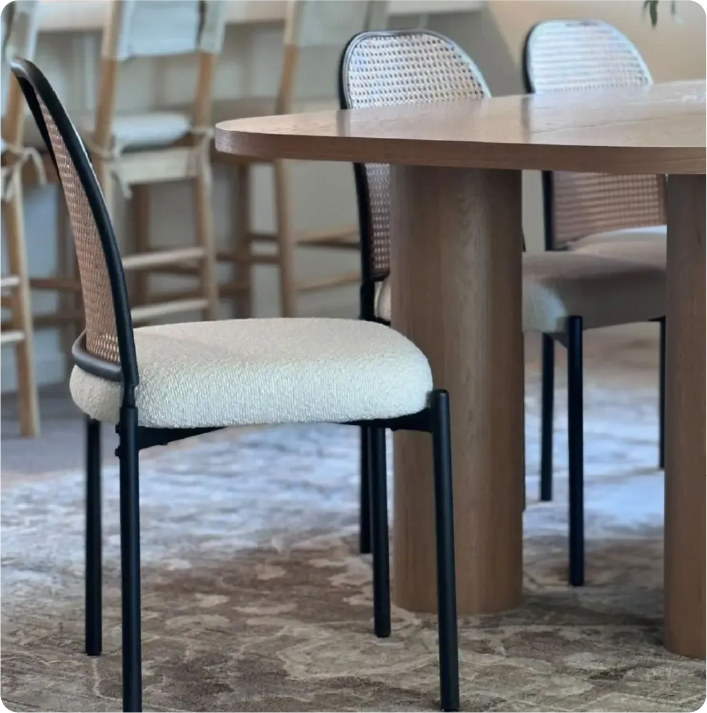 Baguette 86.5" Modern Rectangle Oak Large Dining Table