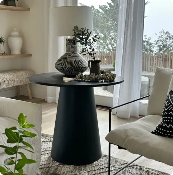 Dwen 35" Modern Round Pedestal Console Table