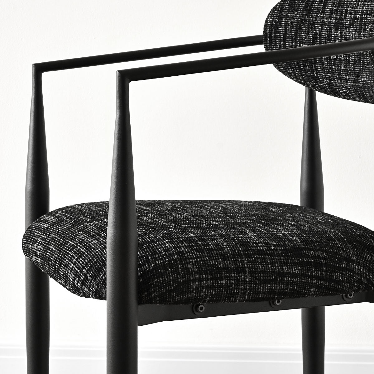 Manhattan 25.5" Chenille Metal Frame Counter Stool With Armrest And Footrest (Set of 3)