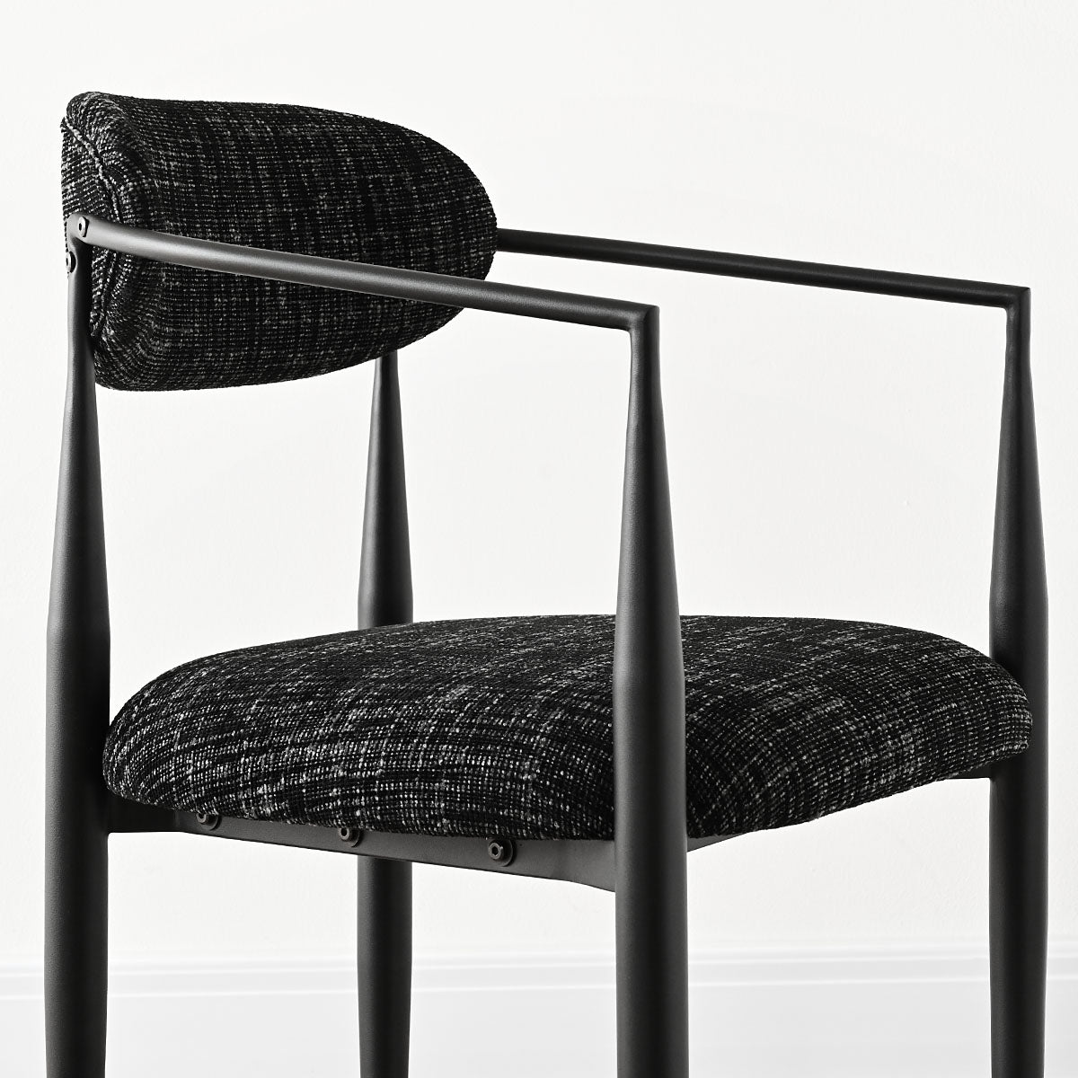 Manhattan 25.5" Chenille Metal Frame Counter Stool With Armrest And Footrest (Set of 3)