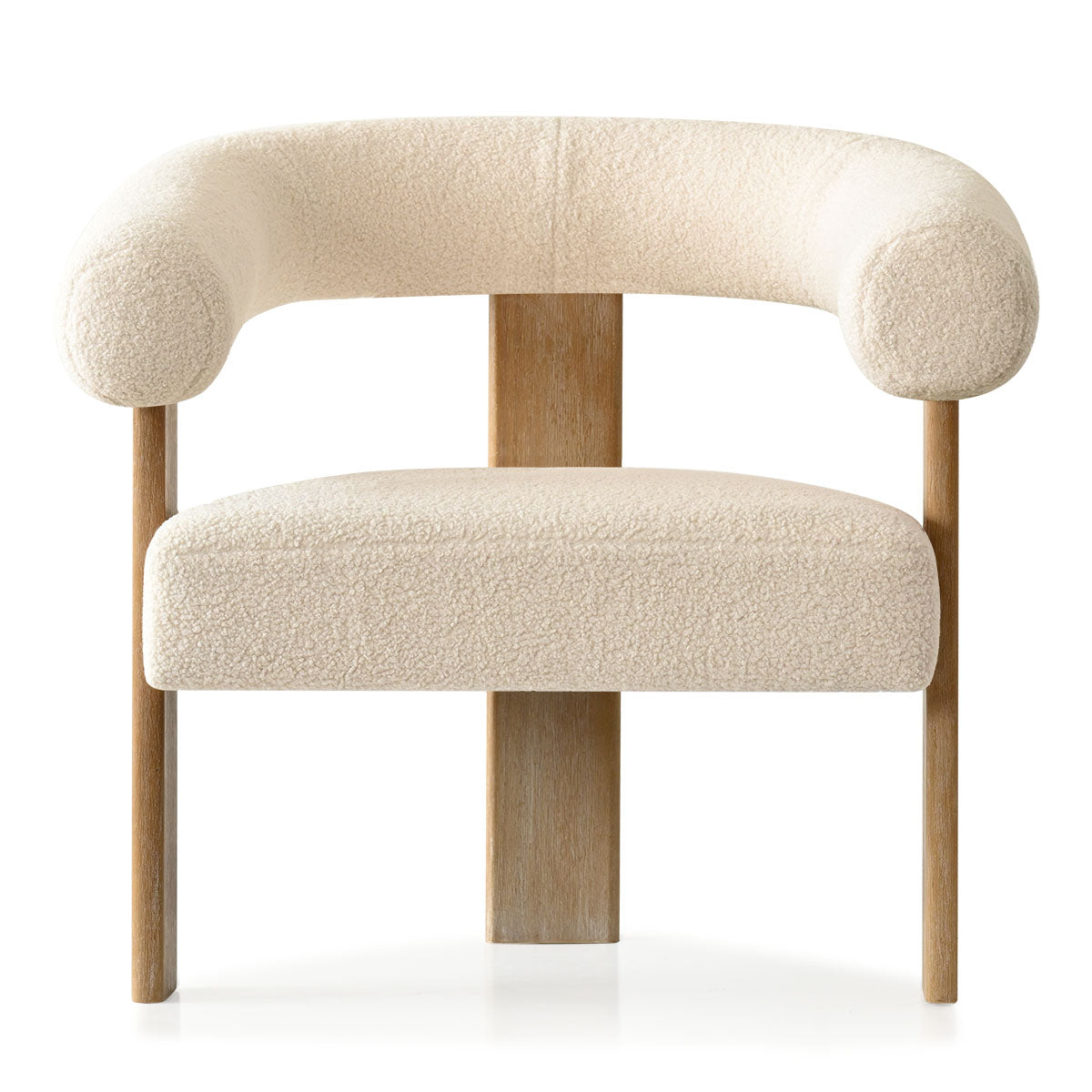Maye Beige Boucle Upholstered Living Room Chair (Set of 2)