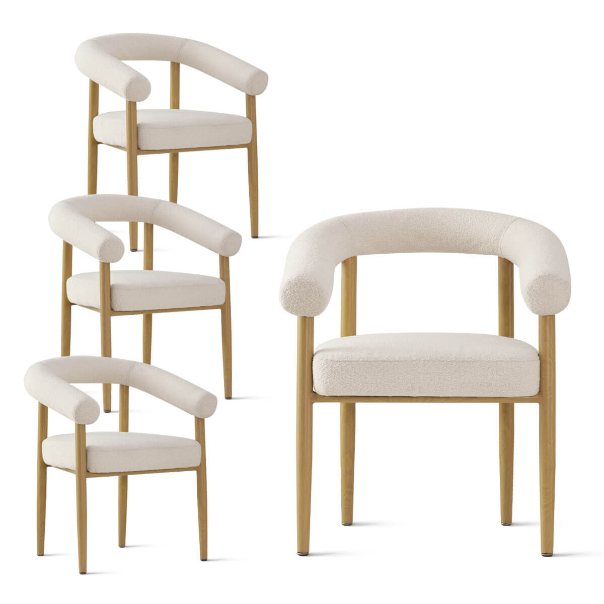 Melbourne Modern Boucle Upholstered Dining Chair (Set of 4)