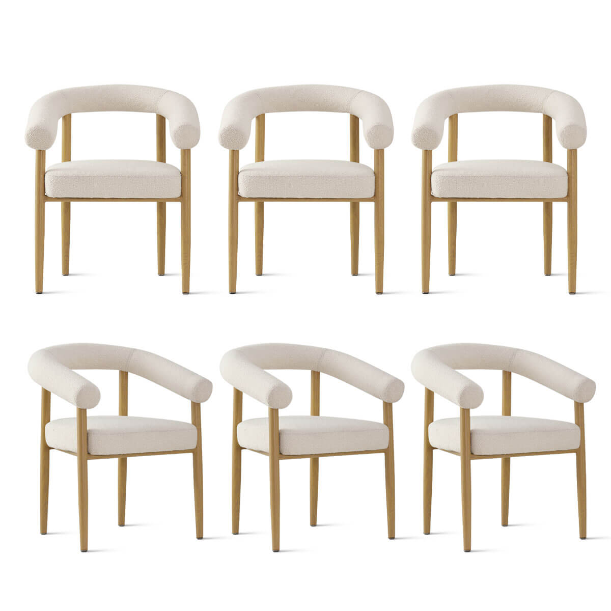 Melbourne Modern Boucle Upholstered Dining Chair (Set of 6)