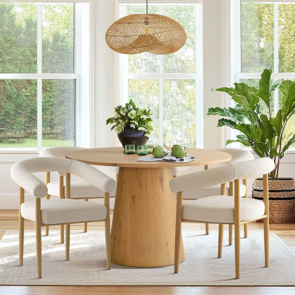 Melbourne Modern Boucle Upholstered Dining Chair (Set of 4)