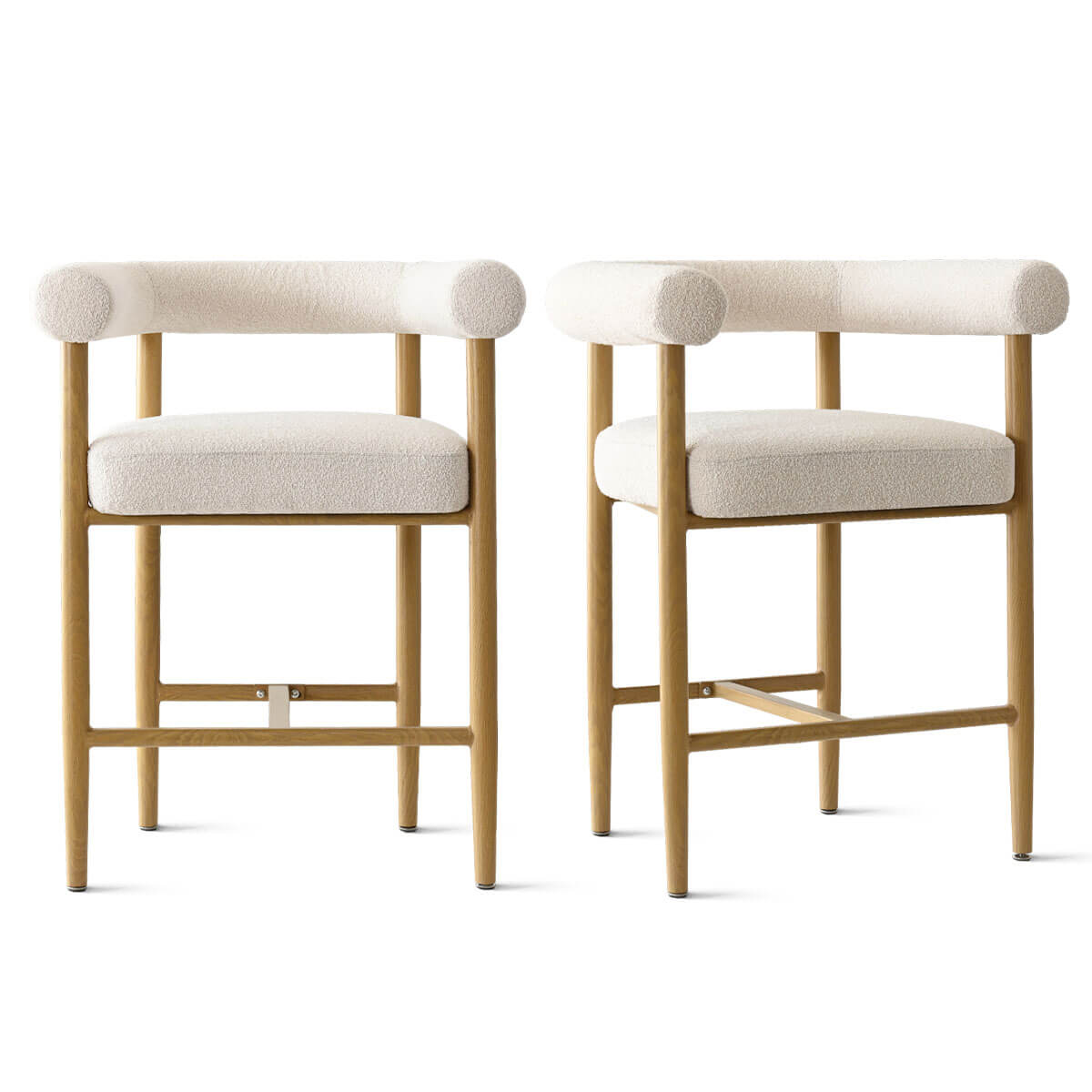 Melbourne 24" Boucle Counter Stool with Arms (Set of 2)