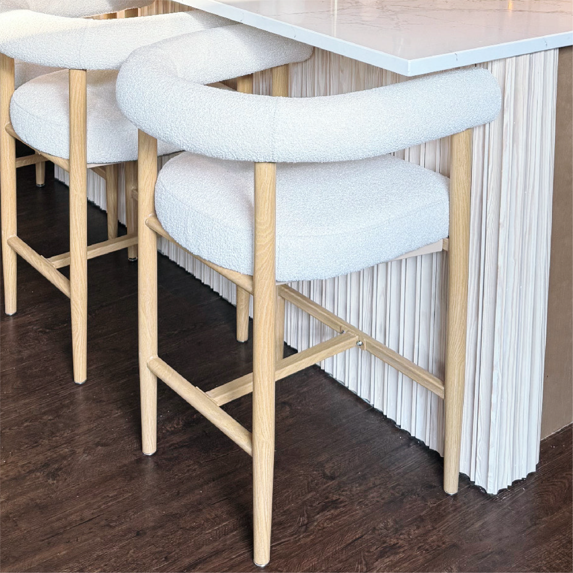 Melbourne 24" Boucle Counter Stool with Arms (1-Piece)