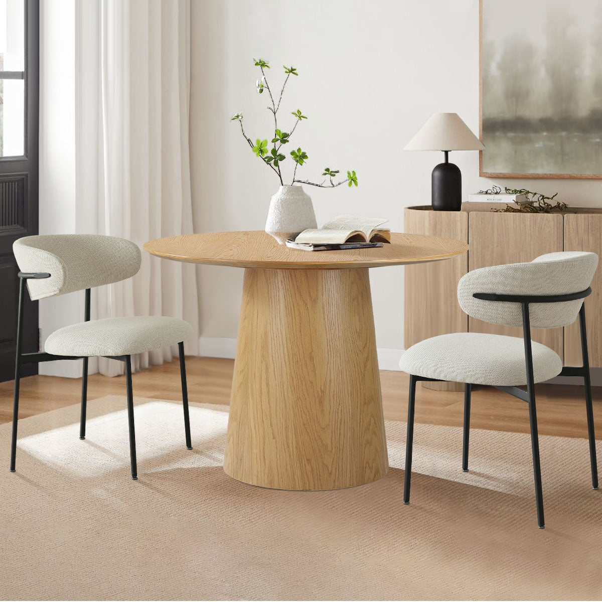 Merida Upholstered Dining Chair With Metal Legs (Set of 2)