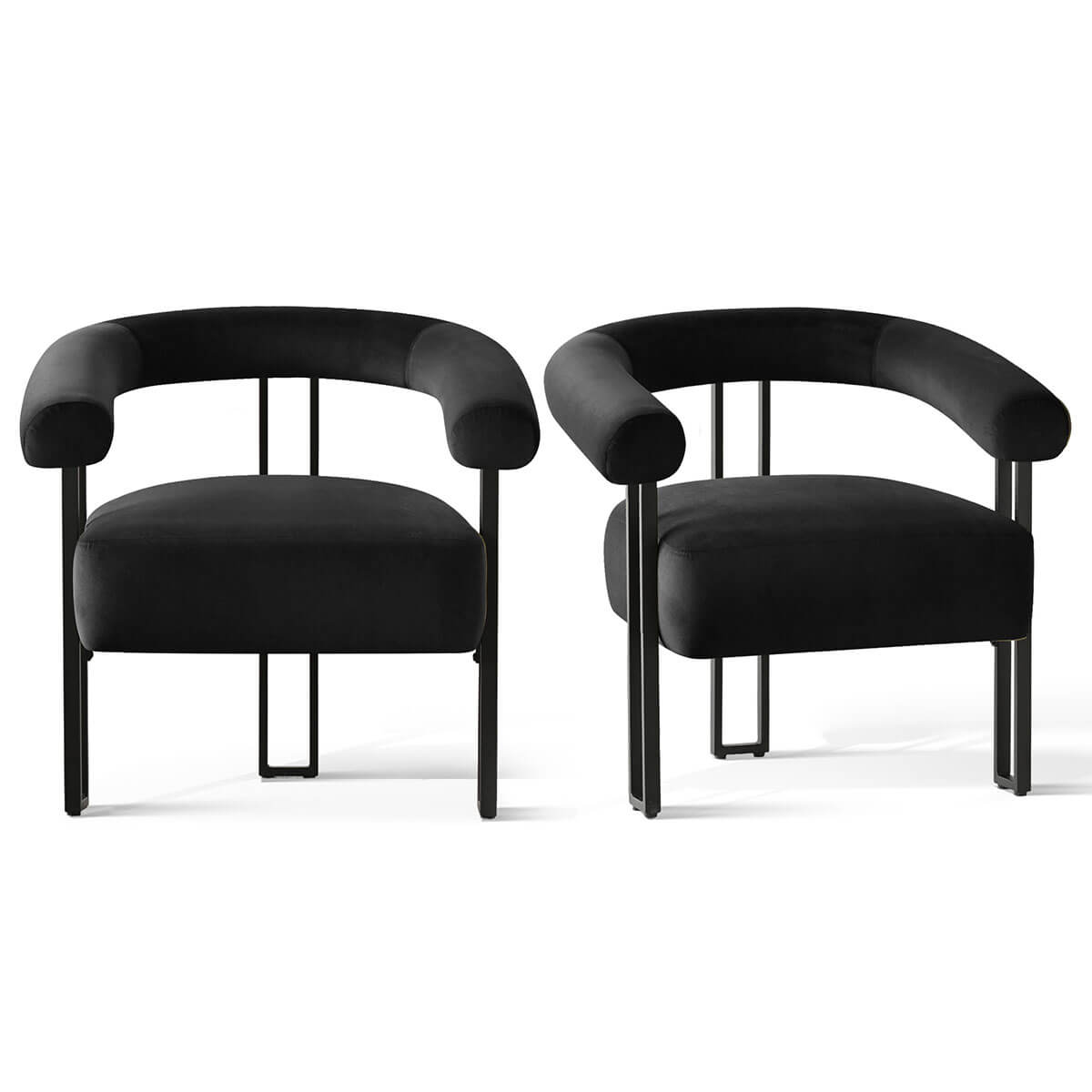 Mia Modern Velvet Accent Chair with Arms (1-Piece)