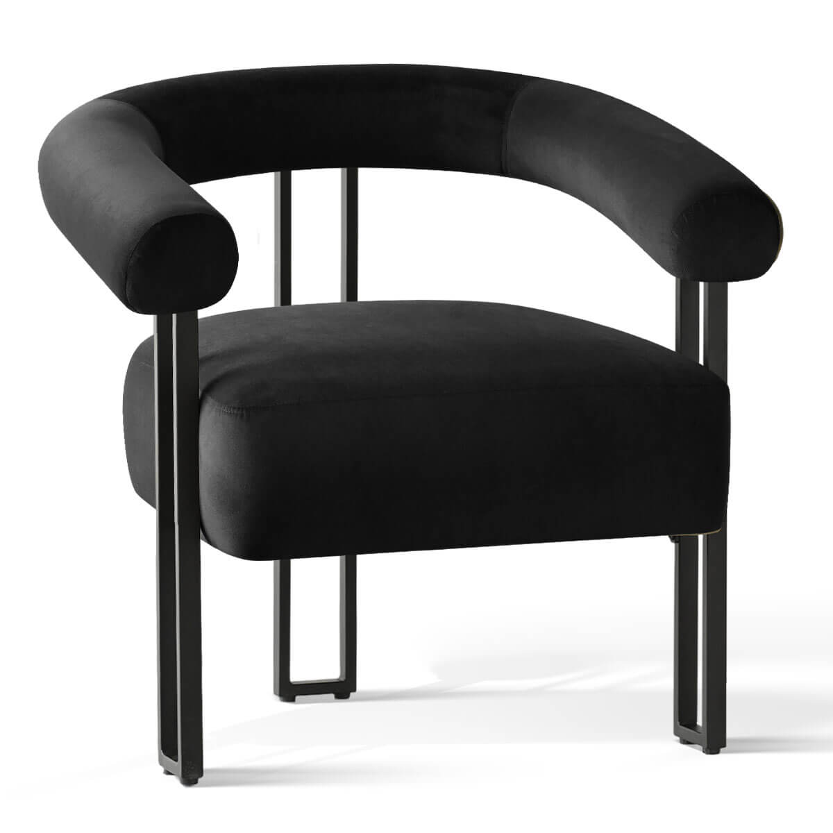Mia Modern Velvet Accent Chair with Arms (1-Piece)