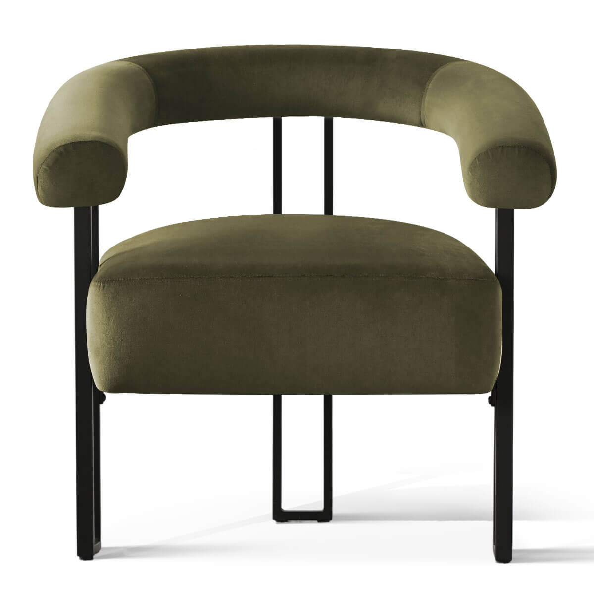 Mia Modern Velvet Accent Chair with Arms (1-Piece)