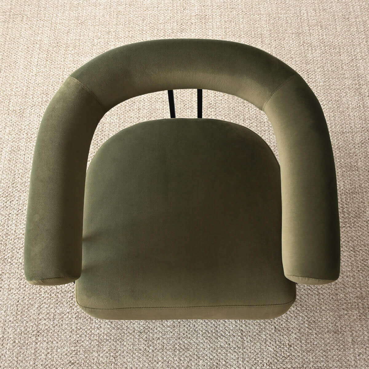 Mia Modern Velvet Accent Chair with Arms (1-Piece)