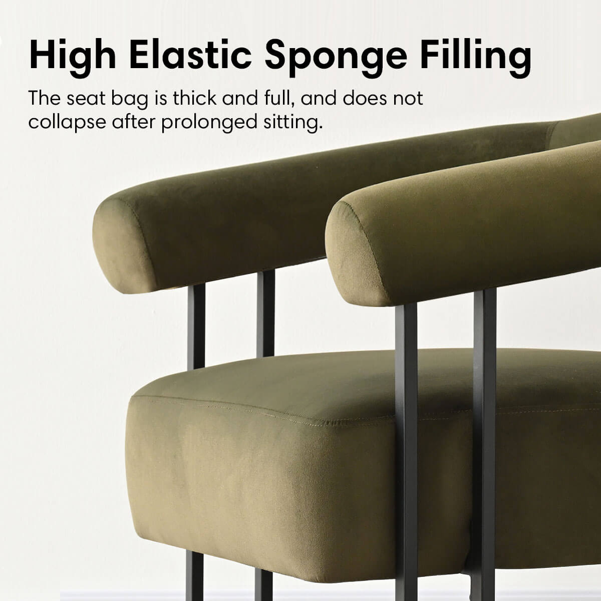 Mia Modern Velvet Accent Chair with Arms (1-Piece)