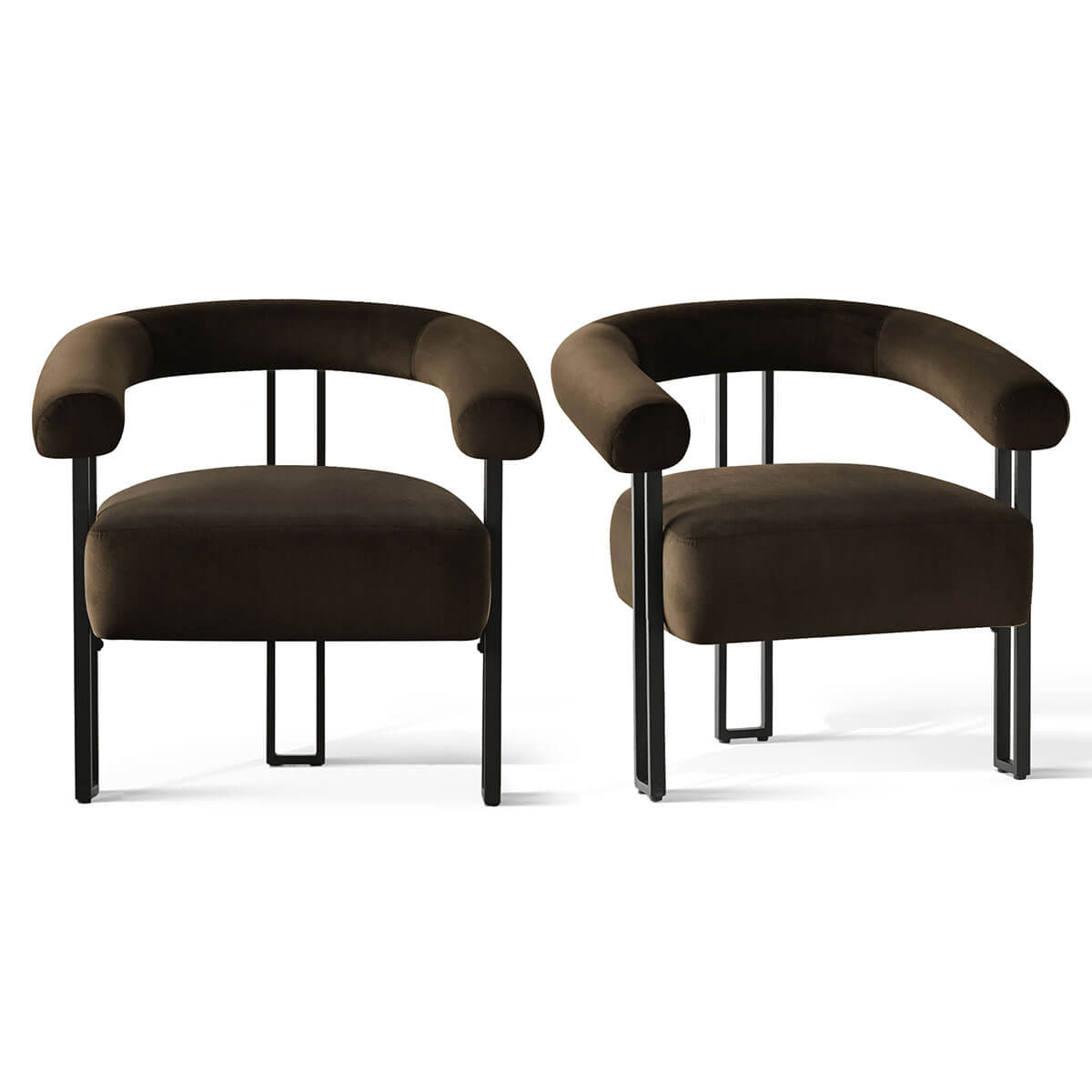 Mia Modern Velvet Accent Chair with Arms (1-Piece)
