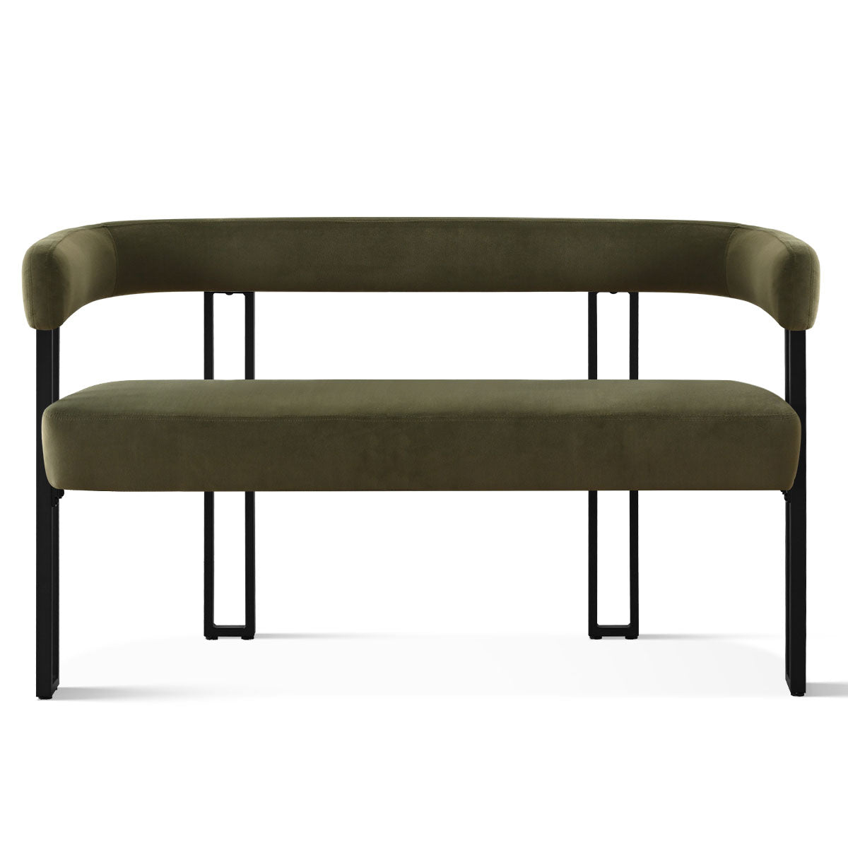 Mia 48.5" Modern Velvet Bench Loveseat