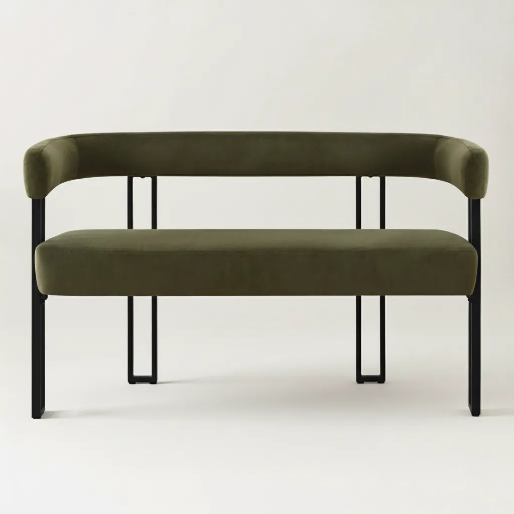 Mia 48.5" Modern Velvet Bench Loveseat