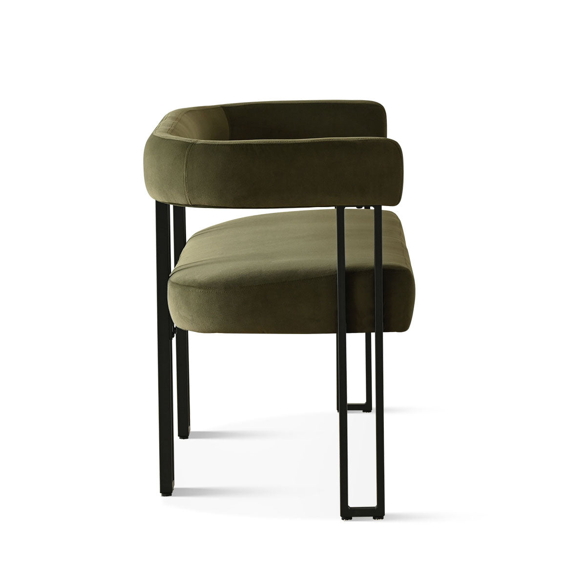 Mia 48.5" Modern Velvet Bench Loveseat