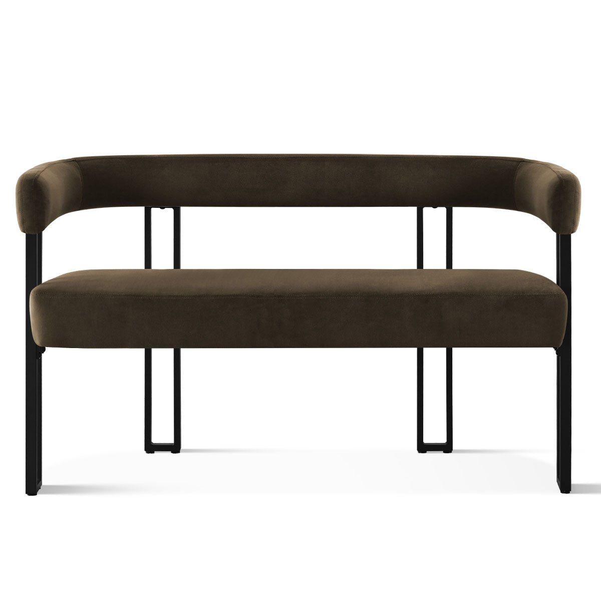 Mia 48.5" Modern Velvet Bench Loveseat