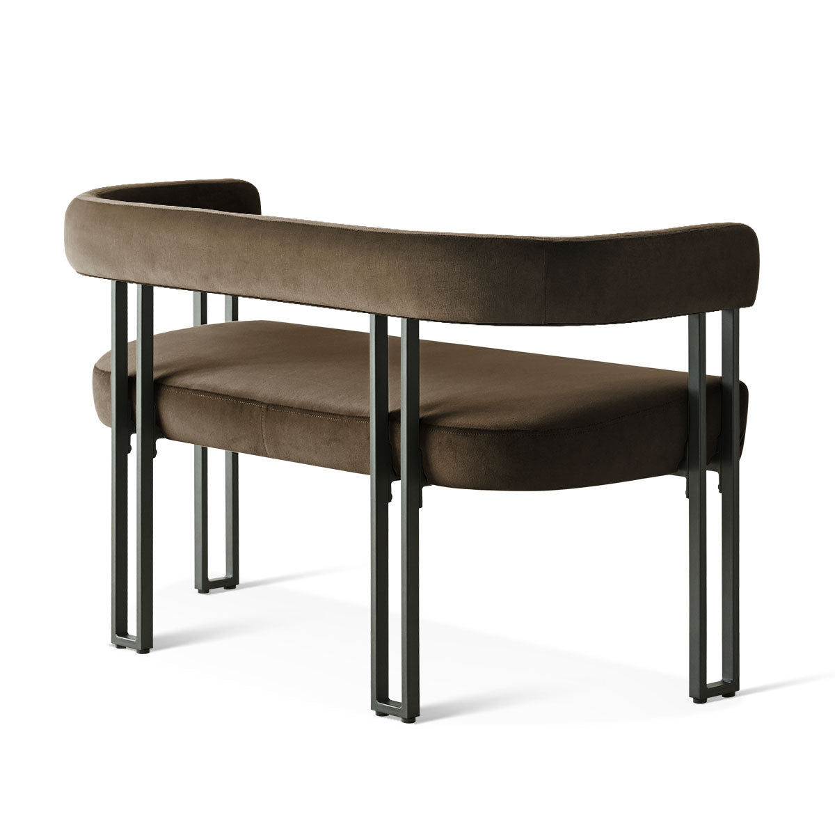 Mia 48.5" Modern Velvet Bench Loveseat