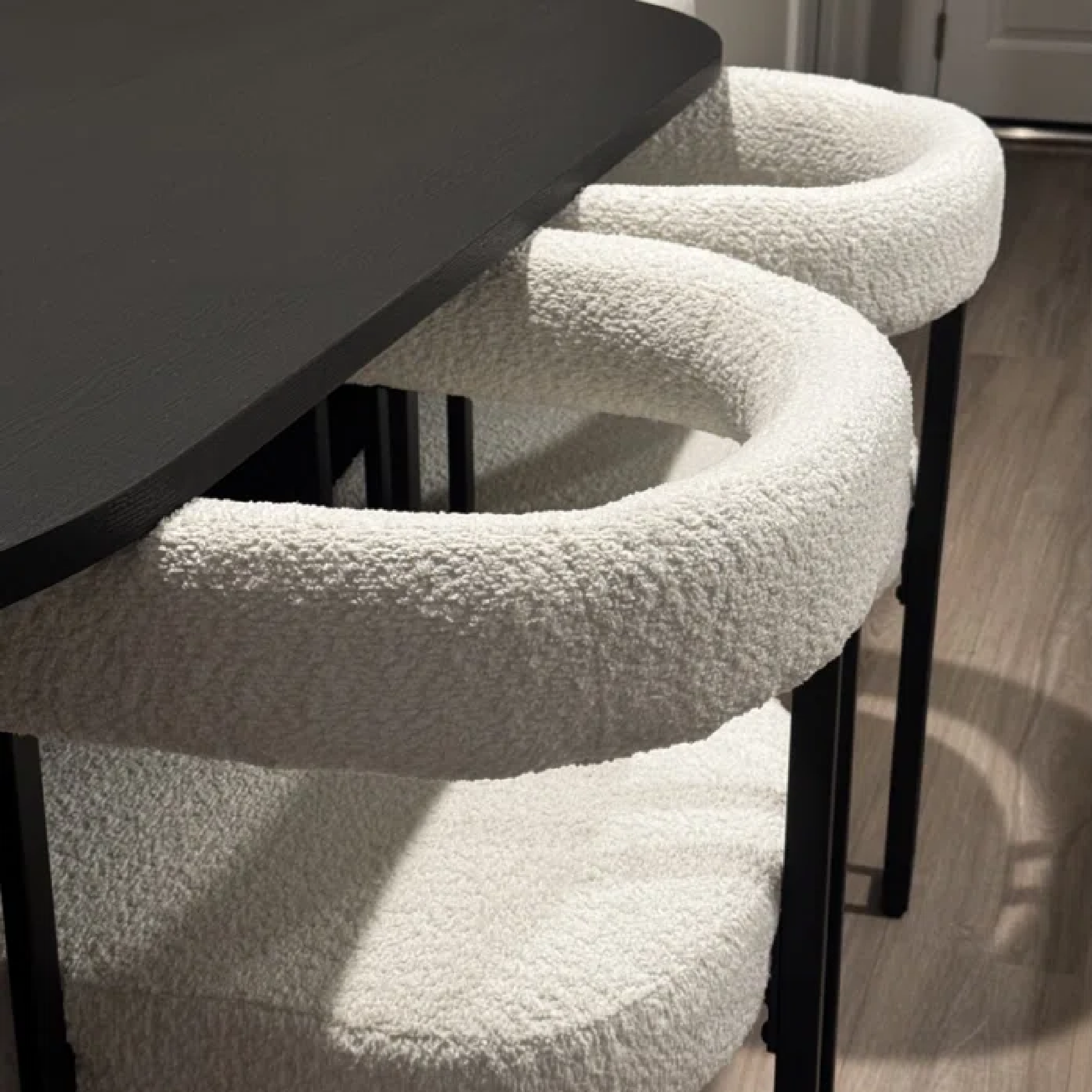 Rola Beige Upholstered Boucle Dining Chair with Arms (Set of 2)