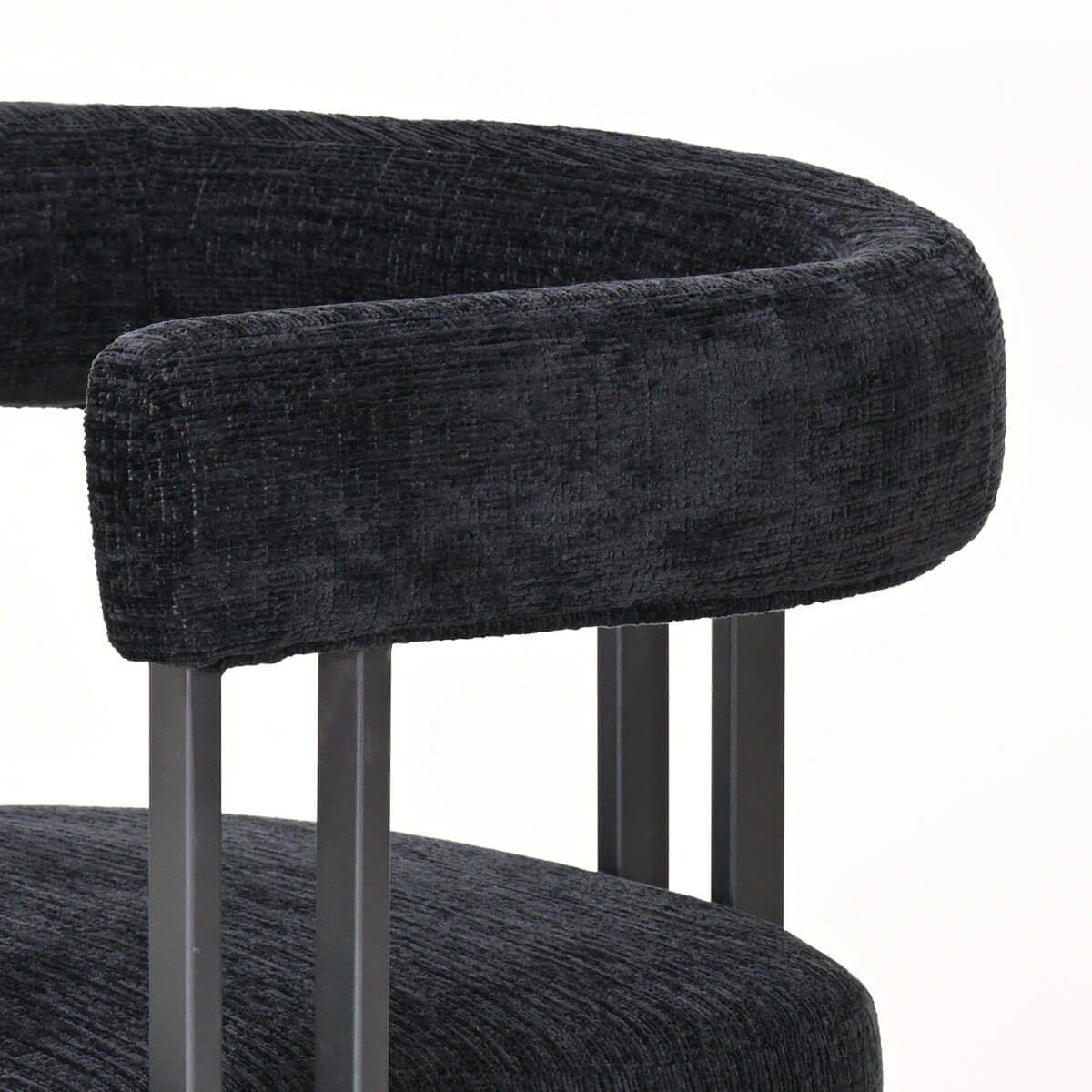 Mia Upholstered Chenille Dining Chair with Arms (Set of 4)