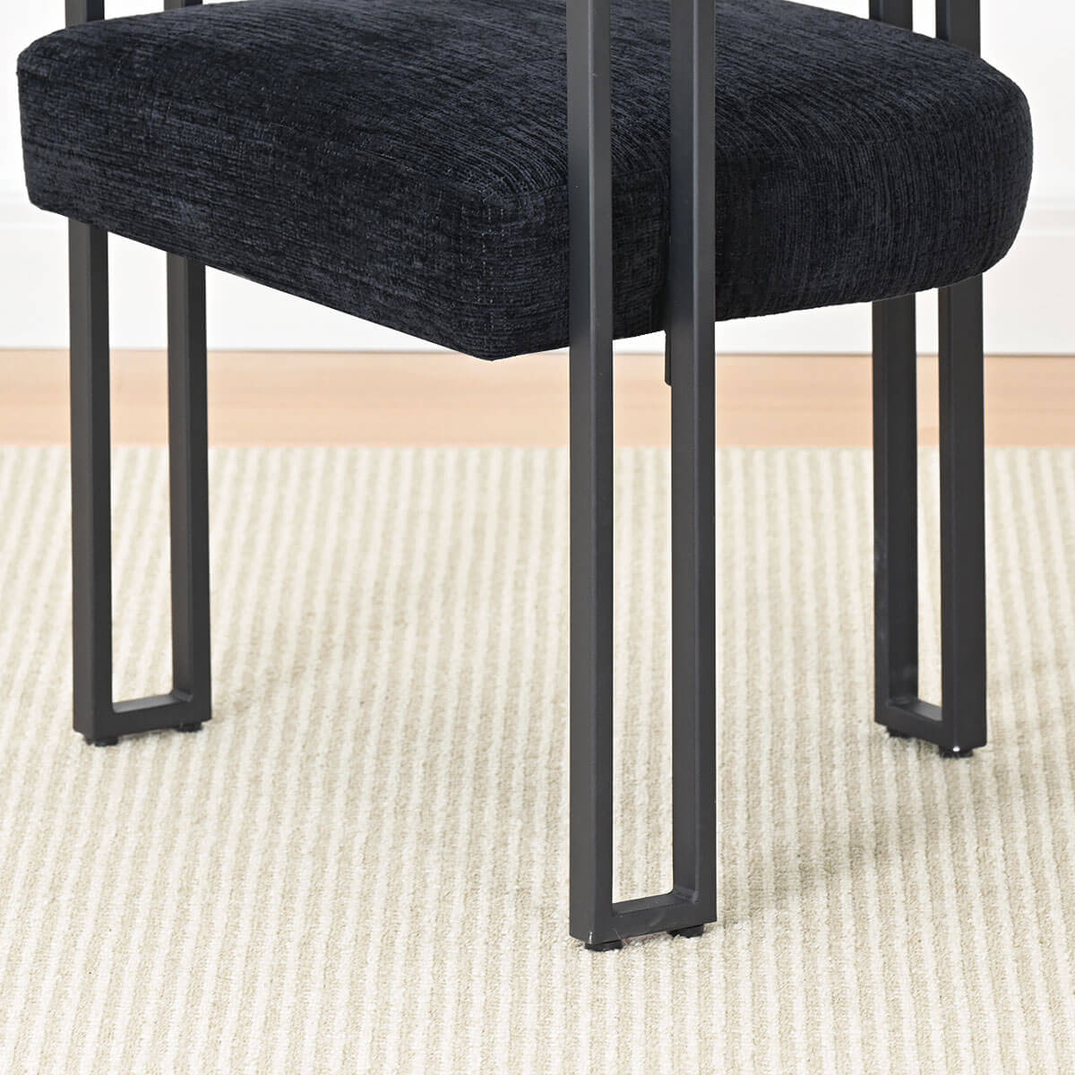 Mia Upholstered Chenille Dining Chair with Arms (Set of 2)