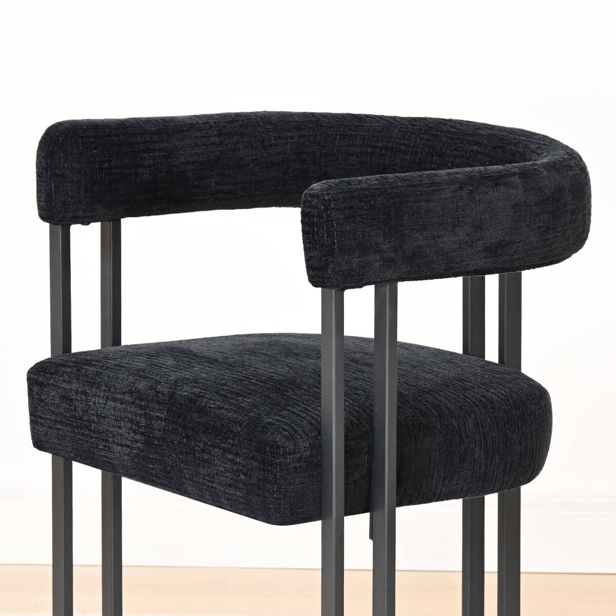 Mia Upholstered Chenille Dining Chair with Arms (Set of 4)