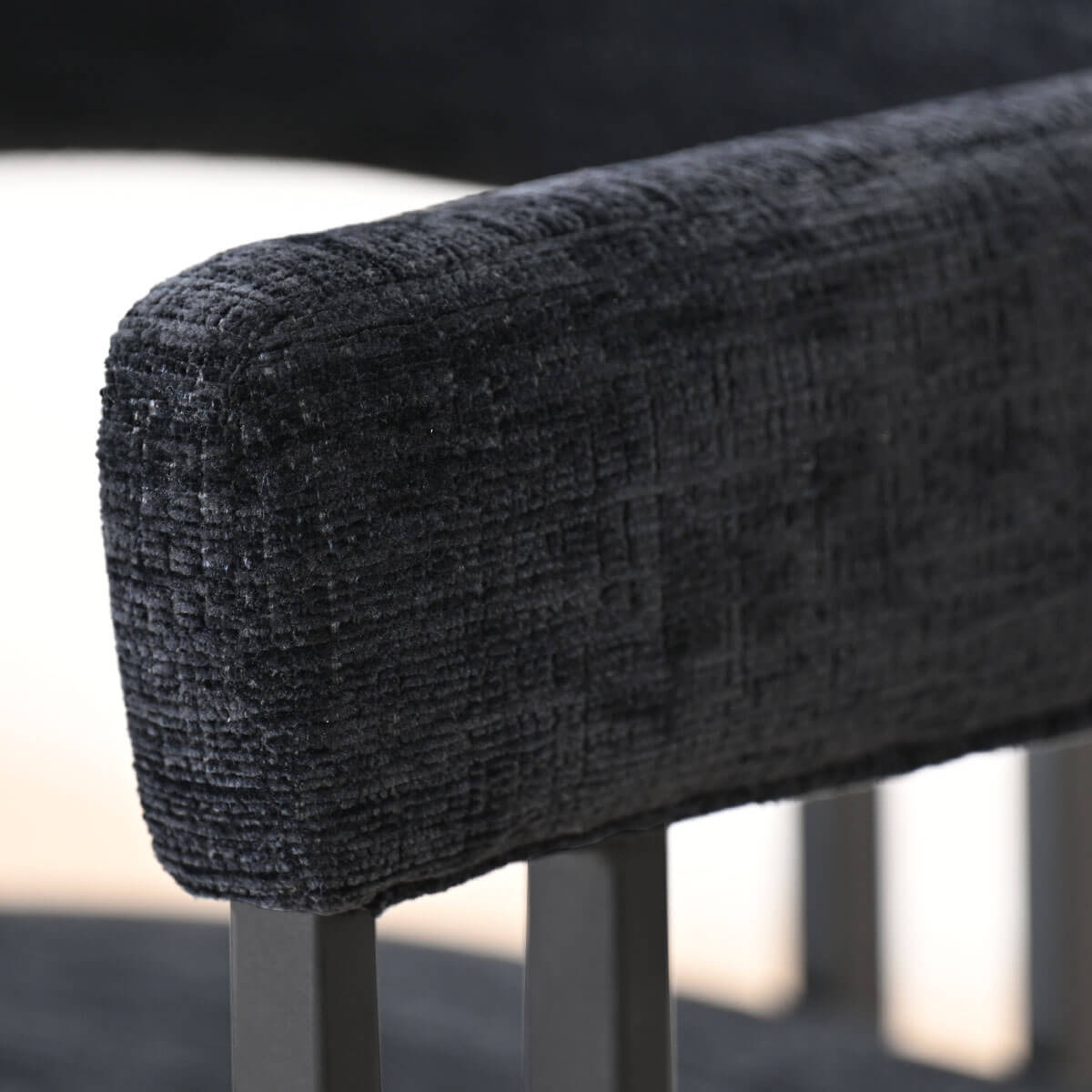 Mia Upholstered Chenille Dining Chair with Arms (Set of 4)