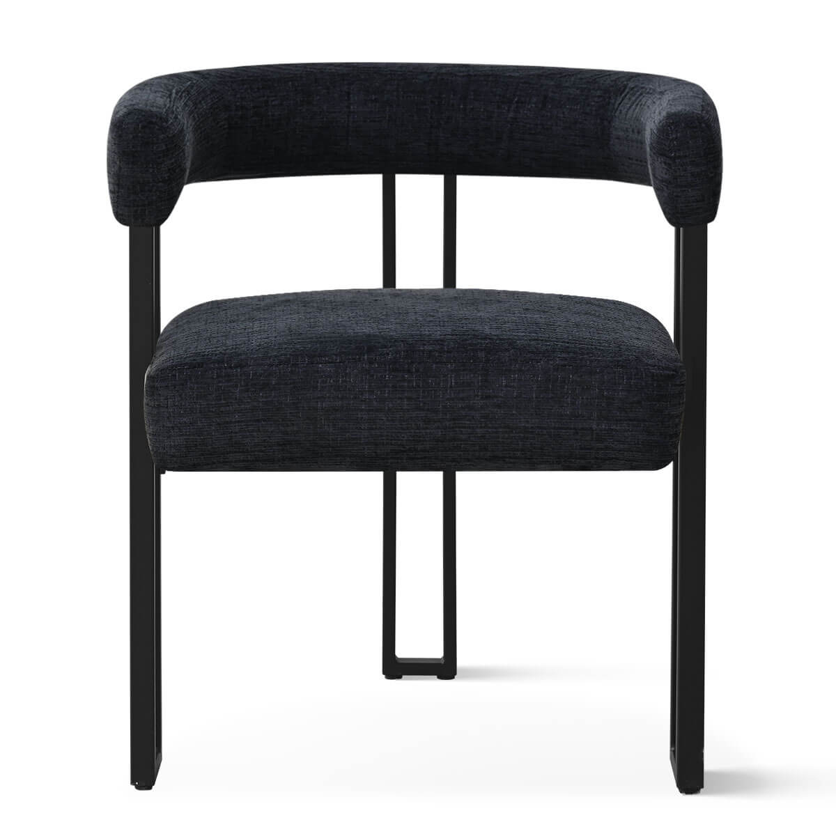 Mia Upholstered Chenille Dining Chair with Arms (Set of 4)