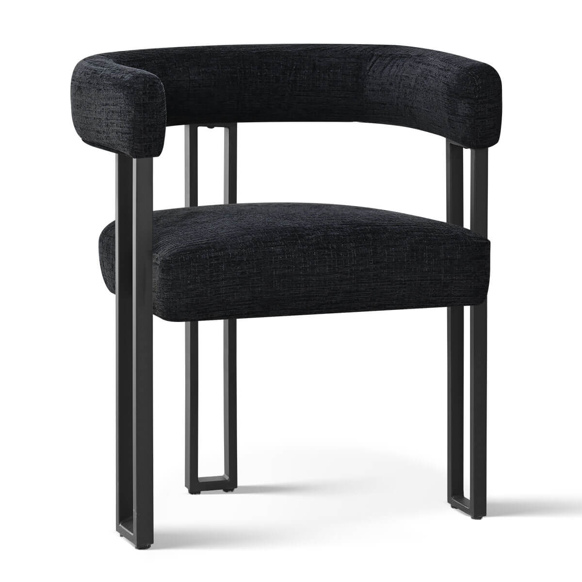 Mia Upholstered Chenille Dining Chair with Arms (Set of 2)