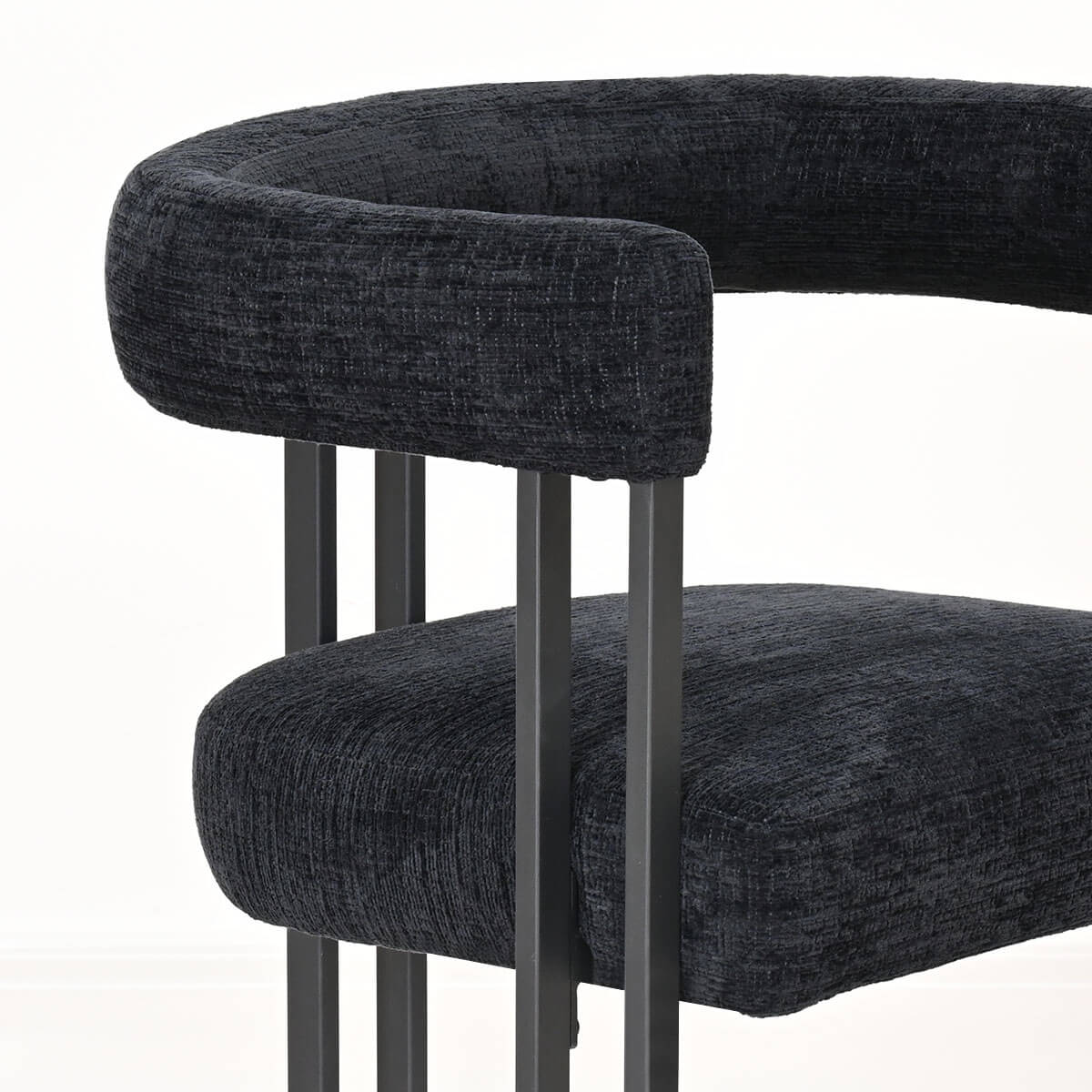 Mia Upholstered Chenille Dining Chair with Arms (Set of 4)