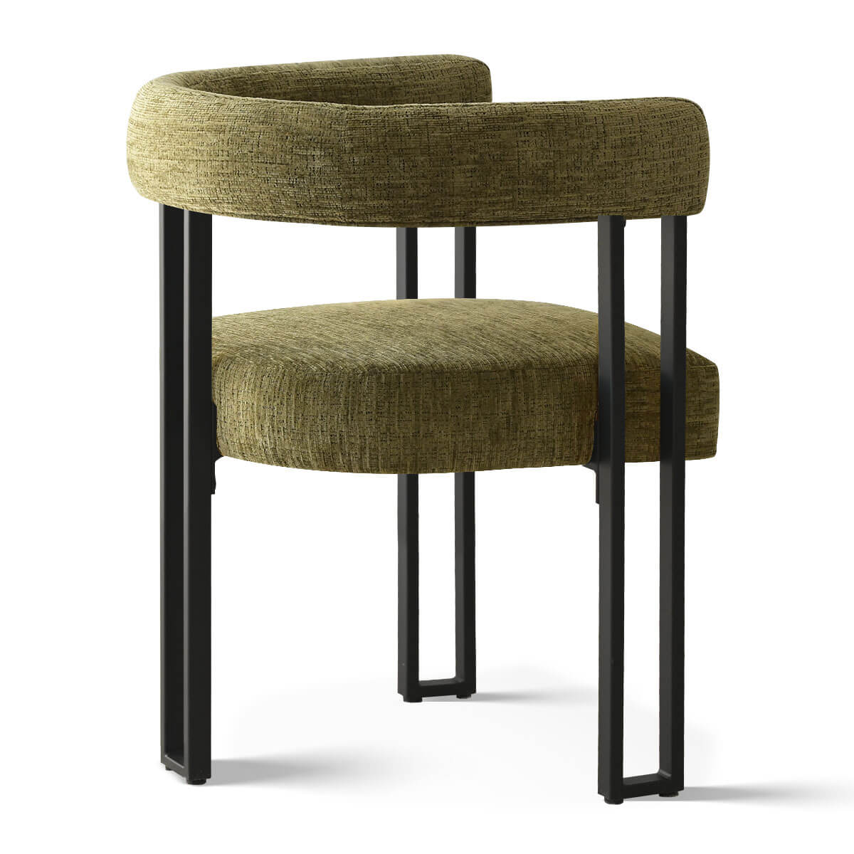 Mia Upholstered Chenille Dining Chair with Arms (Set of 2)