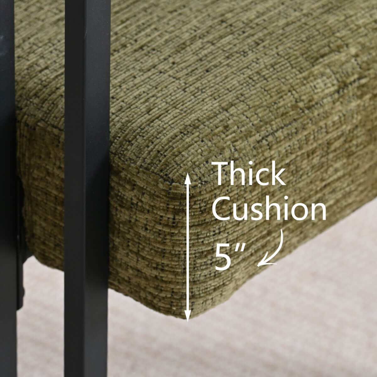 Mia Upholstered Chenille Dining Chair with Arms (Set of 4)