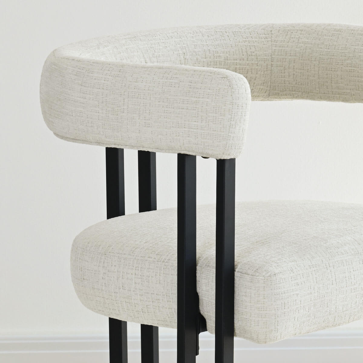 Mia Upholstered Chenille Dining Chair with Arms (Set of 4)