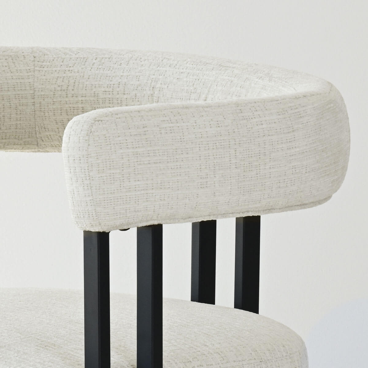 Mia Upholstered Chenille Dining Chair with Arms (Set of 4)