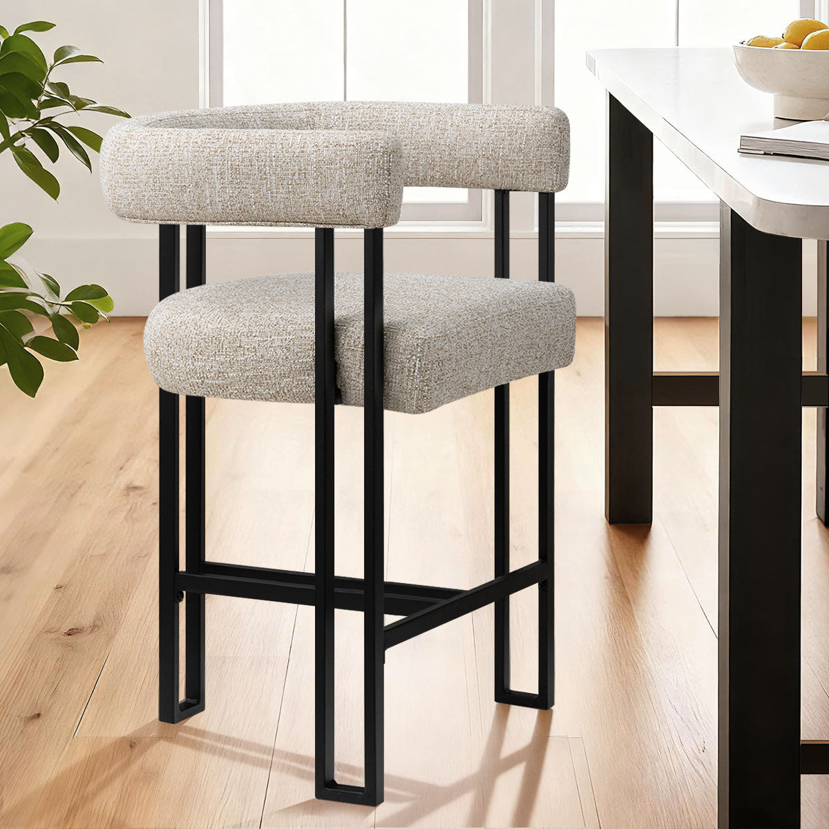 Mia 24" Modern Counter Stool with Arms (1-piece)