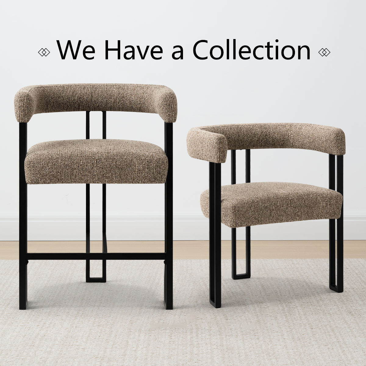 Mia 24" Modern Counter Stool with Arms (1-piece)