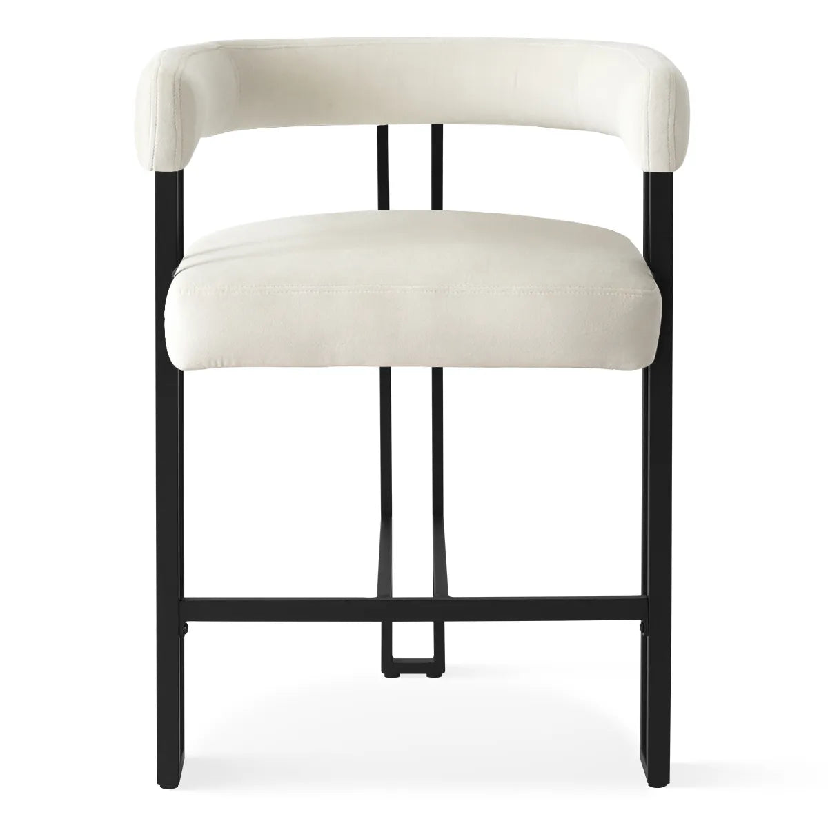 Mia 24" Modern Velvet Counter Stool with Arms (Set of 3)