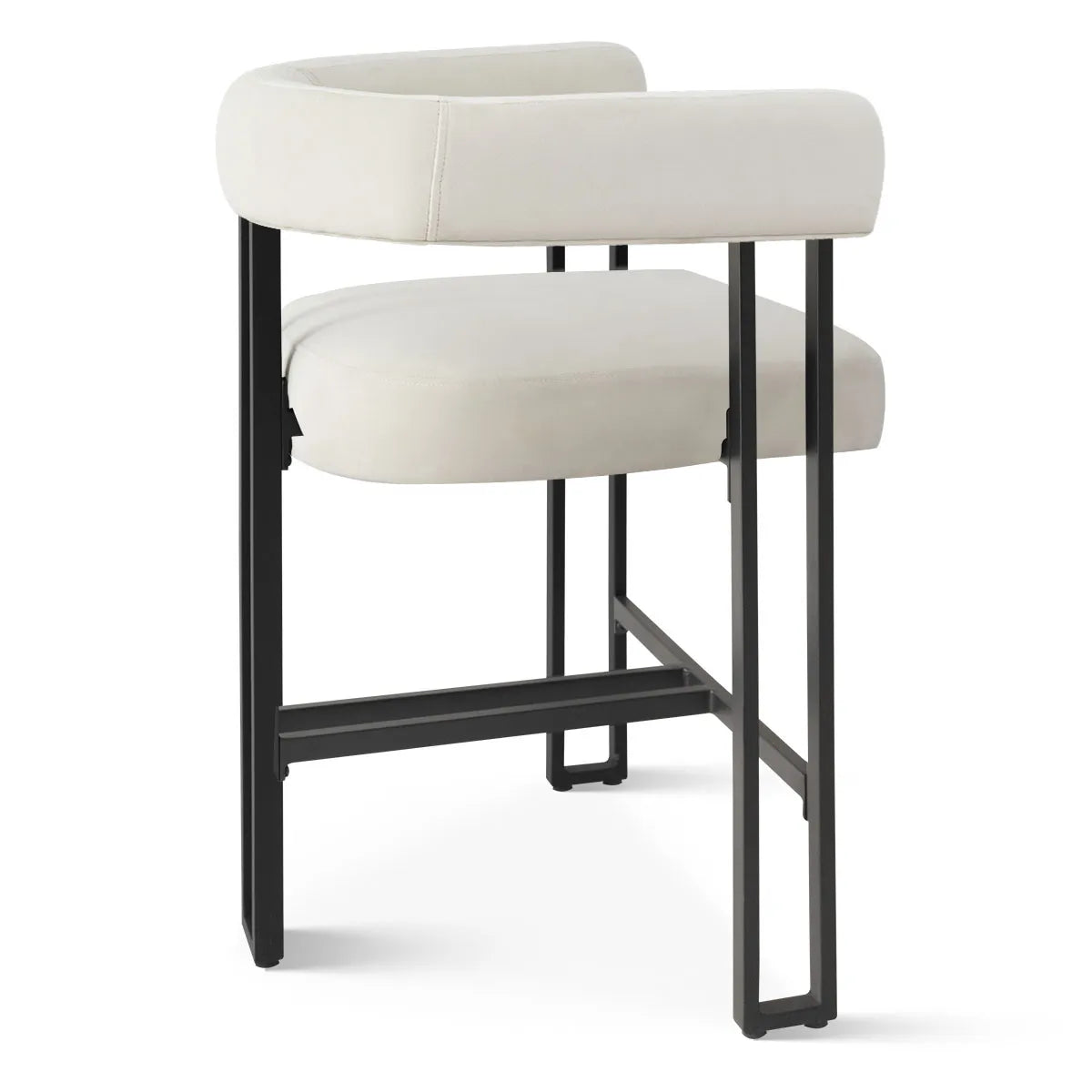 Mia 24" Modern Velvet Counter Stool with Arms (Set of 3)