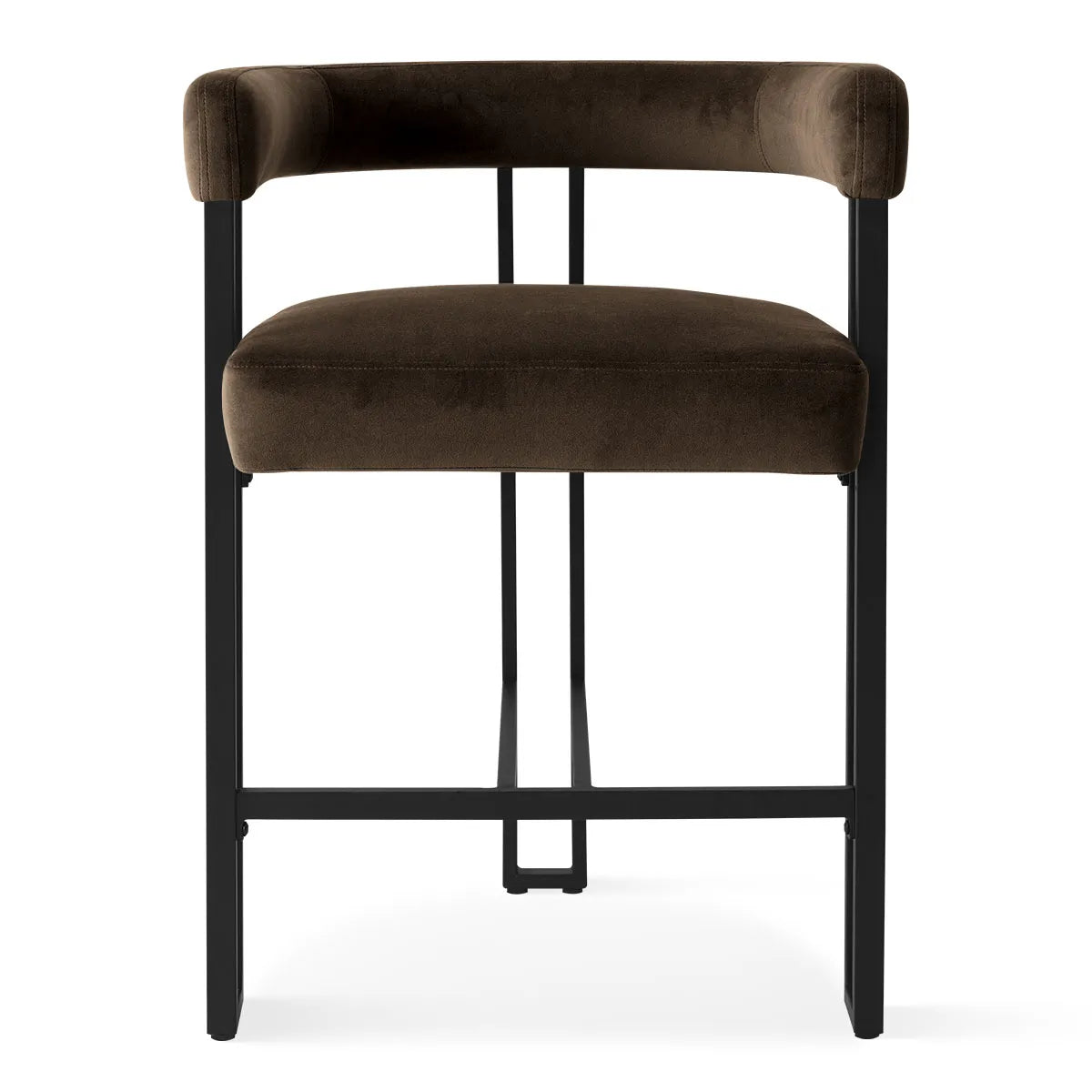 Mia 24" Modern Velvet Counter Stool with Arms (Set of 3)