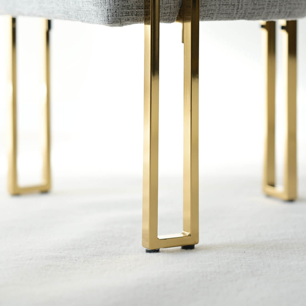 Mia 24" Modern Gold Chenille Dining Chair with Arms (Set of 4)