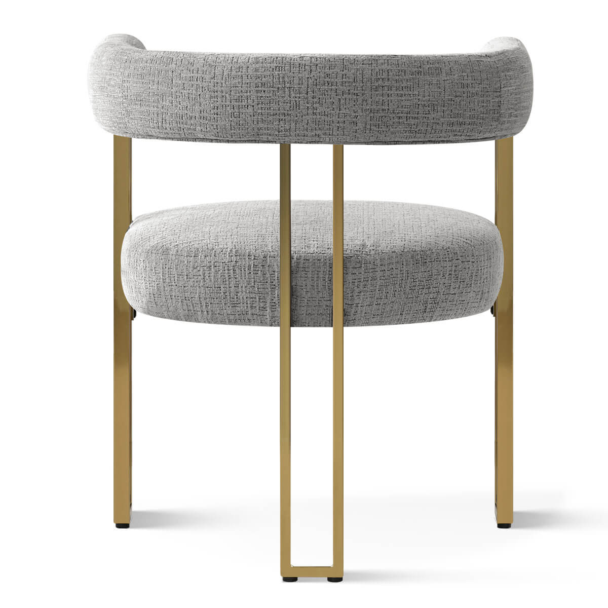 Mia 24" Modern Gold Chenille Dining Chair with Arms (Set of 4)
