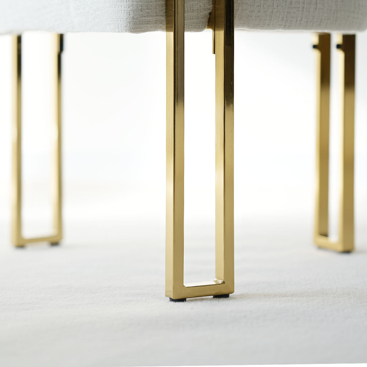 Mia 24" Modern Gold Chenille Dining Chair with Arms (Set of 2)