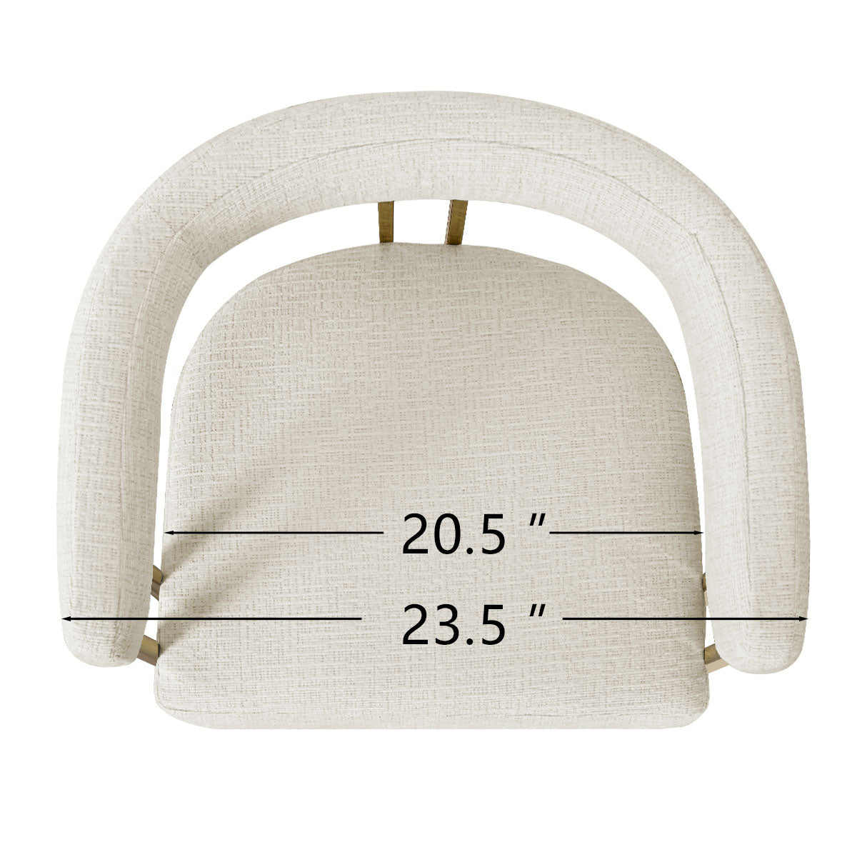 Mia 24" Modern Gold Chenille Dining Chair with Arms (Set of 4)