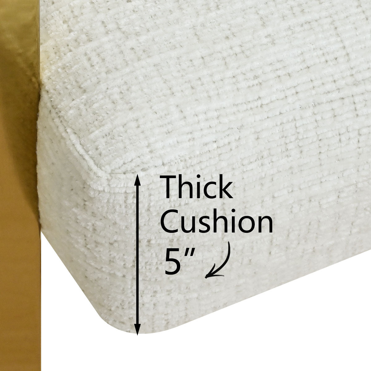 Mia 24" Modern Gold Chenille Dining Chair with Arms (Set of 2)