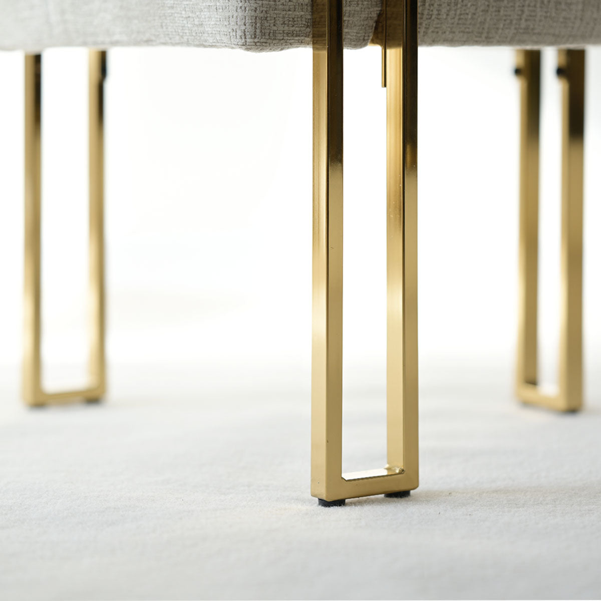 Mia 24" Modern Gold Chenille Dining Chair with Arms (Set of 2)