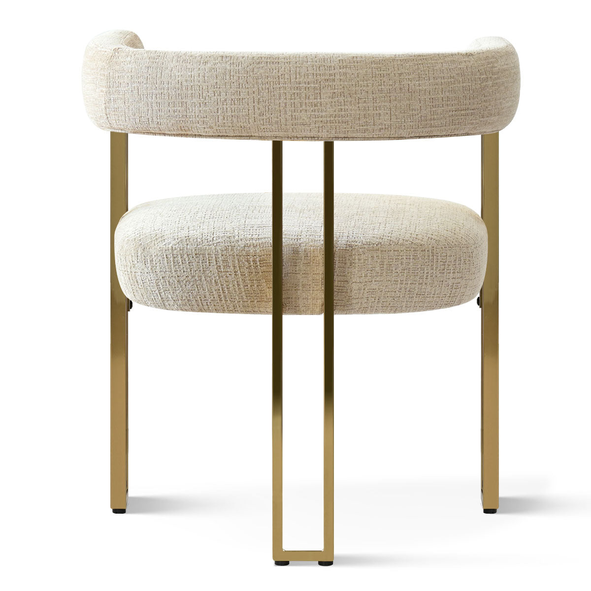 Mia 24" Modern Gold Chenille Dining Chair with Arms (Set of 4)