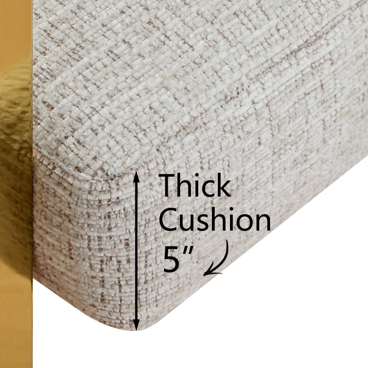 Mia 24" Modern Gold Chenille Dining Chair with Arms (Set of 4)